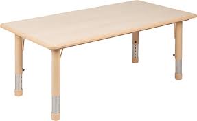 Photo 1 of *MISSING LEGS* Flash Furniture 23.625"W x 47.25"L Rectangular Natural Plastic Height Adjustable Activity Table