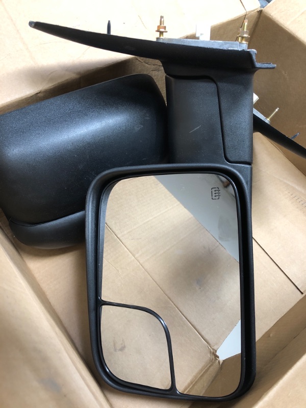 Photo 3 of *DAMAGED UNIT ** PAIR OF Dorman 955-678 Driver Side Manual Door Mirror - Folding Compatible with Select Dodge Models, Black
