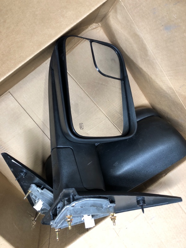 Photo 2 of *DAMAGED UNIT ** PAIR OF Dorman 955-678 Driver Side Manual Door Mirror - Folding Compatible with Select Dodge Models, Black
