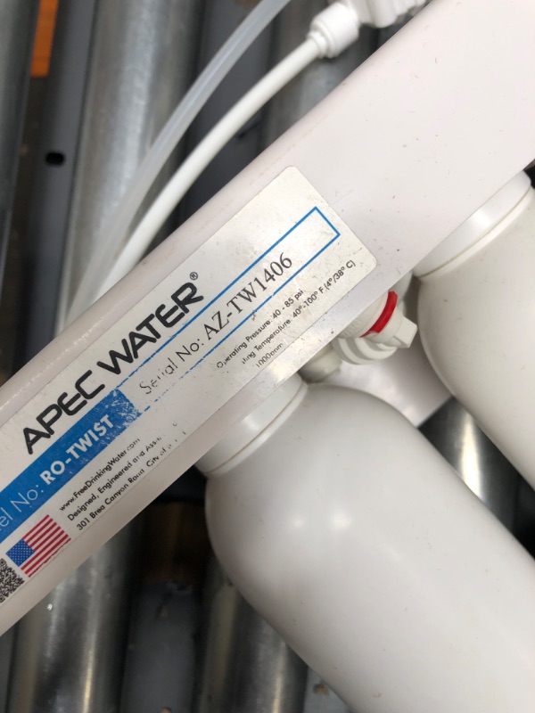 Photo 3 of *MISSING PARTS* APEC Water Systems RO-Twist Supreme 75 GPD Quick Change Twist Filter Reverse Osmosis Drinking Water Filtration System