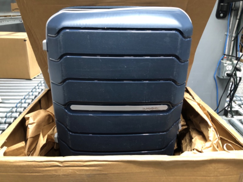 Photo 1 of Samsonite Freeform Hardside Expandable with Double Spinner Wheels, Checked-Large 28-Inch, Navy
