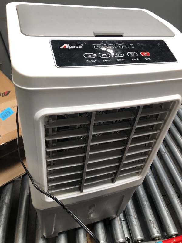 Photo 2 of ALPACA Portable Evaporative Air Cooler 3 in 1 Swamp Cooler with Remote Control, 5.3 Gal Water Tank, 3 Speed Cooling Fan, 4 Ice Packs, Portable Air Conditioner Auto Oscillation for Room, Home & Office 1800CFM