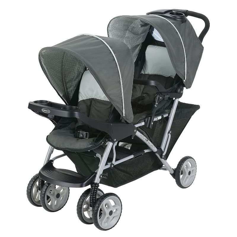Photo 1 of (USED ADN DIRSTY) Graco DuoGlider Double Stroller | Lightweight Double Stroller with Tandem Seating, Glacier
