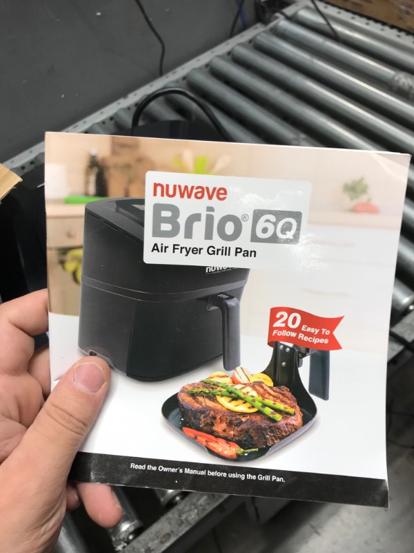 Photo 4 of Nuwave 6-quart Brio Healthy Digital Air Fryer with One-Touch Digital Controls, 6 Preset Menu Functions & Removable Divider Insert, Black
