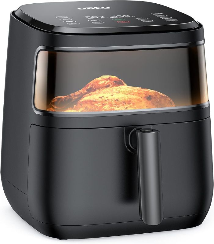 Photo 1 of Dreo Air Fryer Pro Max, 6.8QT, 11-in-1 Digital Air Fryer Oven Cooker with Visible Window, 100 Recipes, Supports Customerizable Cooking, 100? to 450?, LED Touchscreen, Easy to Clean, Shake Reminder
