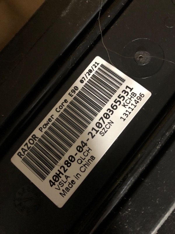 Photo 4 of * incomplete * missing charger * 
Razor Power Core E90 Electric Scooter - Hub Motor, Up to 10 mph and 80 min Ride Time, for Kids 8 and Up Green Standard Packaging