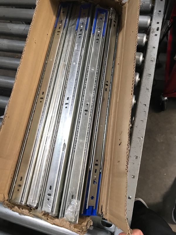 Photo 2 of 10 Pairs of 22 Inch Hardware 3-Section Soft Close Full Extension Ball Bearing Side Mount Drawer Slides,100 LB Capacity Drawer Slide 22 Inch-10 pairs
