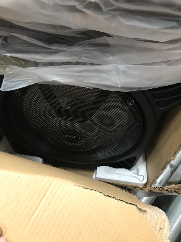 Photo 3 of Pyle 400W Portable Bluetooth PA Loudspeaker - 8” Subwoofer System, 4 Ohm/55-20kHz, USB/MP3/FM Radio/ ¼ Mic Inputs, Multi-Color LED Lights, Built-in Rechargeable Battery w/ Remote Control -PPHP844B