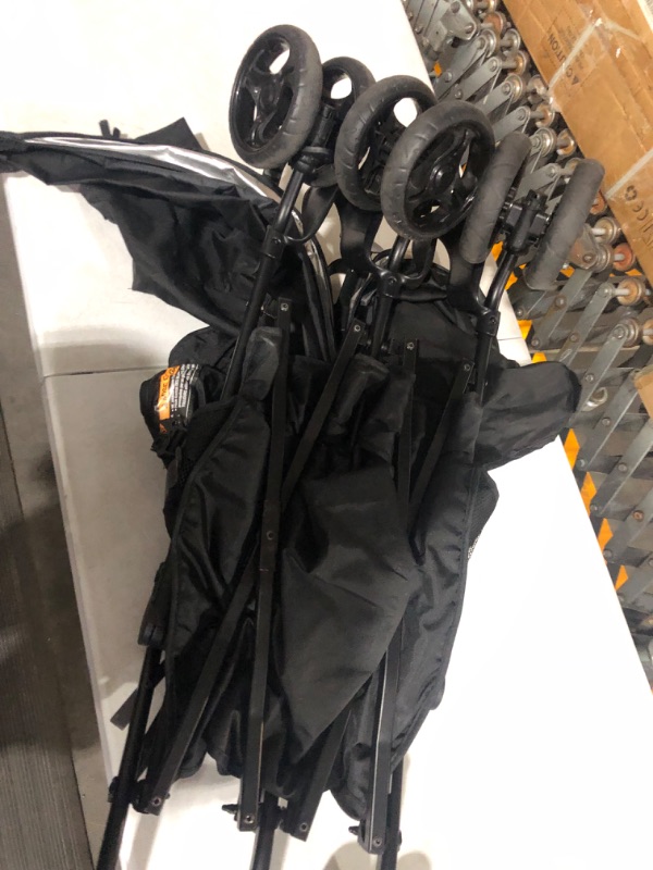 Photo 3 of (FOR PARTS) Summer Infant 3Dlite Double Convenience Lightweight Double Stroller for Infant & Toddler with Aluminum Frame, Two Large Seats with Individual Recline, Extra-Large Storage Basket, Black