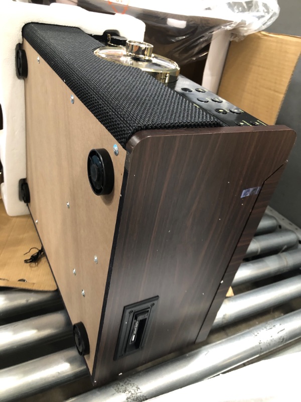 Photo 1 of Victrola Empire Mid-Century 6-in-1 Turntable with 3 Speed Record Player, Bluetooth Connectivity, Radio, Cassette and CD Player (Espresso) Espresso Record Player