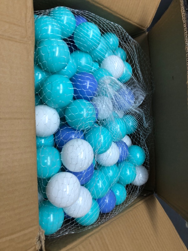 Photo 1 of DARK AND LIGHT BLUE TOY BALLS 