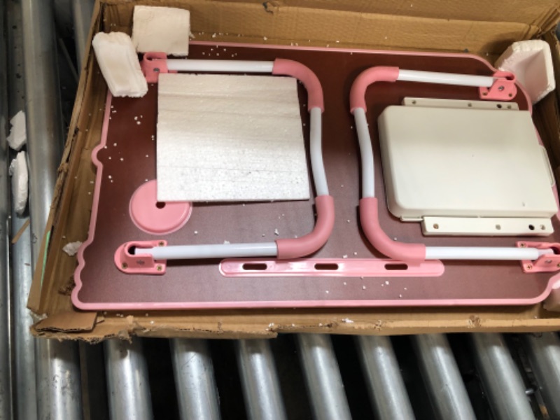 Photo 1 of Lap Desk Fancy Taped Edge Foldable Laptop Floor Table, Drawing Desk, Portable Laptop Bed Tray Folding Dormitory Notebook Stand Reading Holder Serving Bed Tray with Tablet Slots for Bed/Couch Medium Fancy Pink