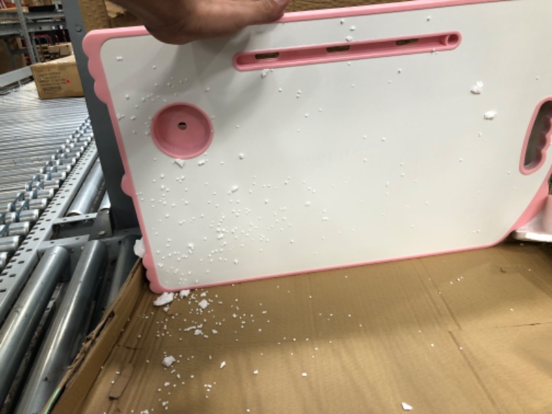 Photo 1 of Lap Desk Fancy Taped Edge Foldable Laptop Floor Table, Drawing Desk, Portable Laptop Bed Tray Folding Dormitory Notebook Stand Reading Holder Serving Bed Tray with Tablet Slots for Bed/Couch Medium Fancy Pink