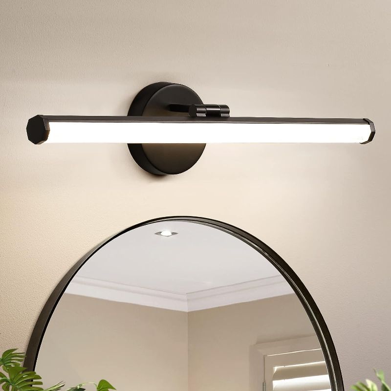 Photo 1 of KAISITE Bathroom Light Fixture Over Mirror - Black Vanity Light 18W 4000K LED Bathroom Lighting Fixture Angle Adjustable 22 Inch Modern Vanity Light Bar for Bedroom Living Room
