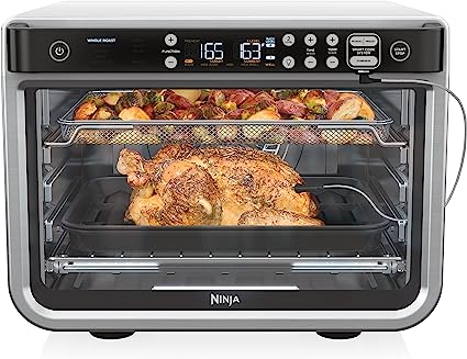 Photo 1 of **DAMAGED**
Ninja DT251 Foodi 10-in-1 Smart XL Air Fry Oven, Bake, Broil, Toast, Roast, Digital Toaster, Thermometer, True Surround Convection up to 450°F, includes 6 trays & Recipe Guide, Silver