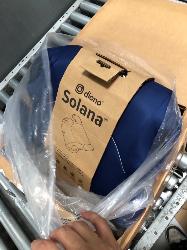 Photo 2 of Diono Solana 2022, No Latch, Single Backless Booster Car Seat, Lightweight, Machine Washable Covers, Cup Holders, Blue NEW! Single Blue