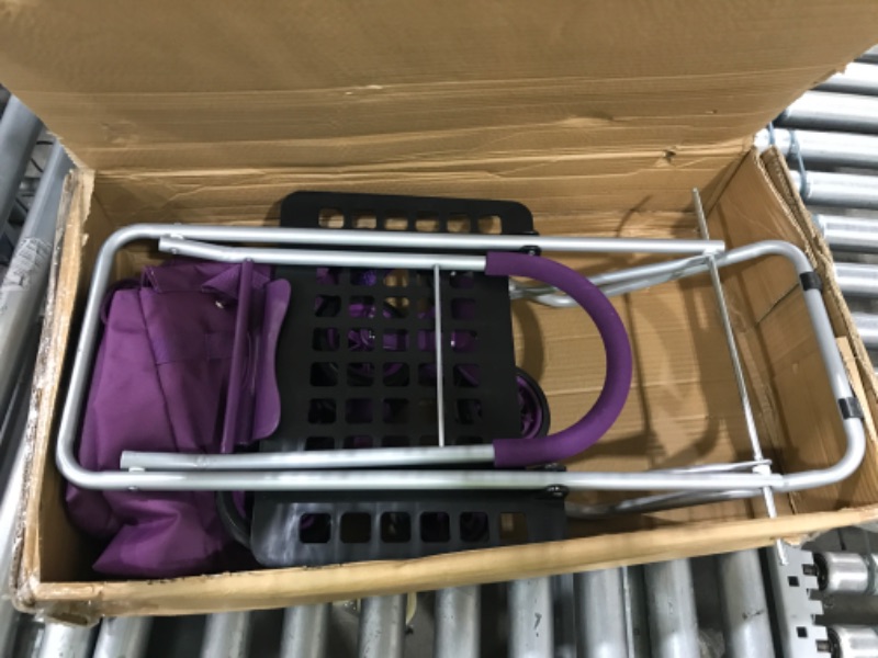 Photo 2 of ***WHEELS HAVE SIGNIFICANT WEAR - SEE PICTURES***
dbest products 01-757 Stair Climber Bigger Trolley Dolly, Purple Grocery Shopping Foldable Cart Condo Apartment