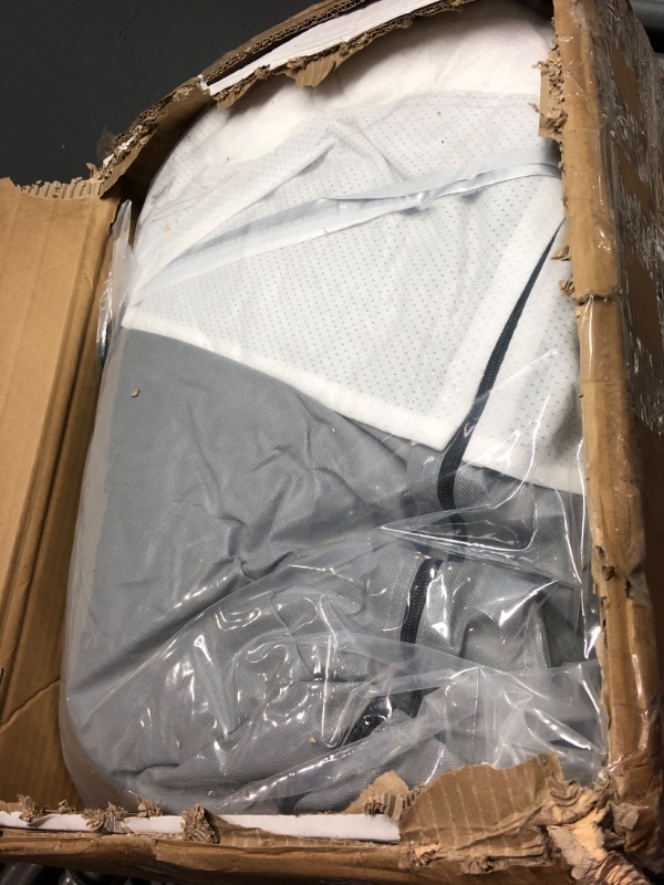Photo 1 of Classic Accessories Over Drive PolyPRO 3 Camper Cover, Fits 6' - 8' Campers, Camper RV Cover, Customizable Fit, Water-Resistant, All Season Protection for Motorhome, Grey/Snow White 188"L (top) x 102"L (bottom) x 96"W x 85"H