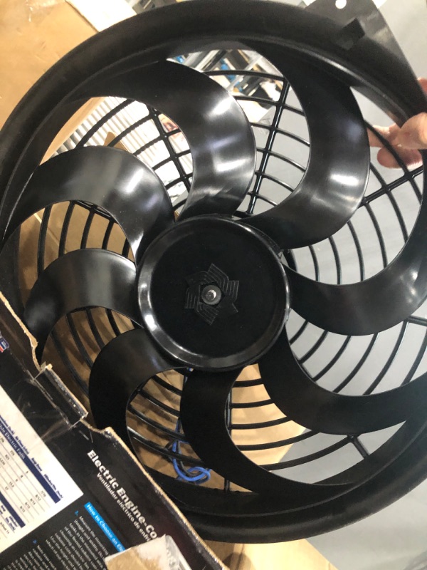 Photo 1 of Flex-a-lite 398 Syclone Black 16" S-Blade Reversible Electric Fan