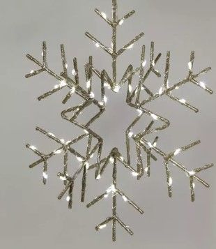 Photo 1 of 14" Gold Glitter Snowflake LED Christmas Novelty Silhouette Light - Wondershop™