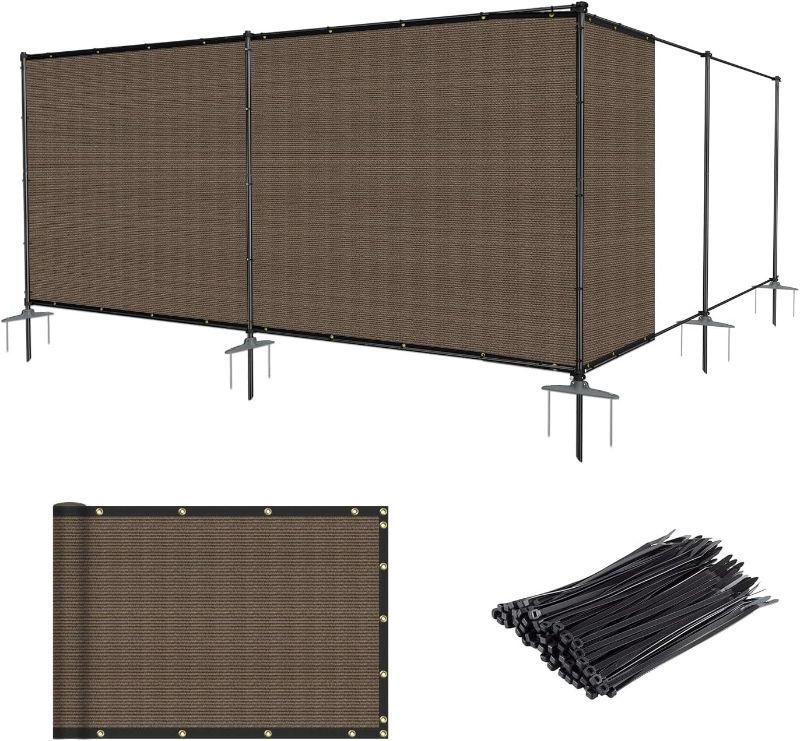Photo 1 of 
Photo for Reference only****AwnPro Outdoor Privacy Fence with Iron Poles Ground Spikes Dog Metal Garden Privacy Fence Backyard Patio Yard Barrier Boarder Divider Brown 5'x12'
Size:Brown
Color:5' x 12'