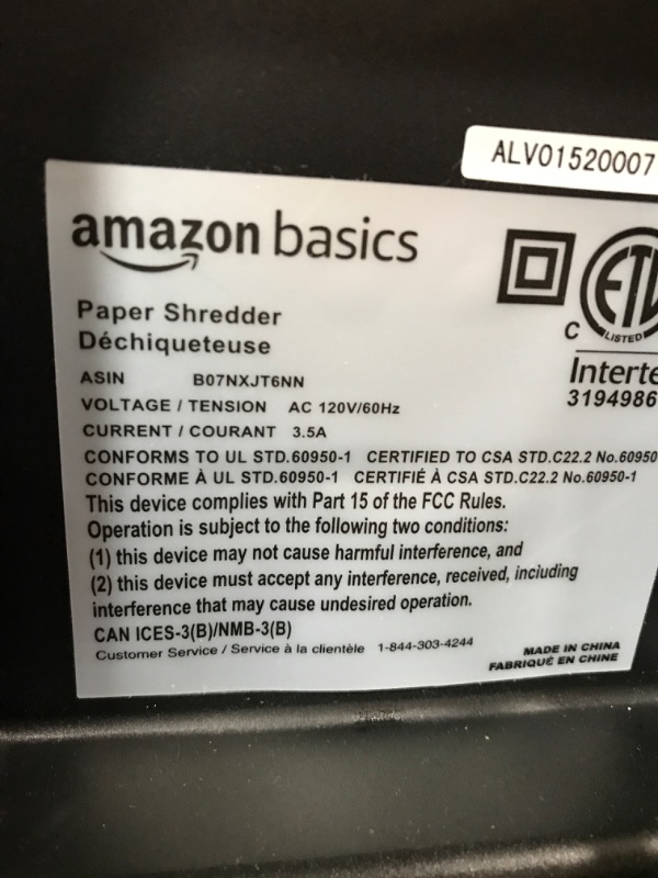 Photo 3 of Amazon Basics 150-Sheet Autofeed Micro-Cut Paper Shredder 150 Sheet Shredder