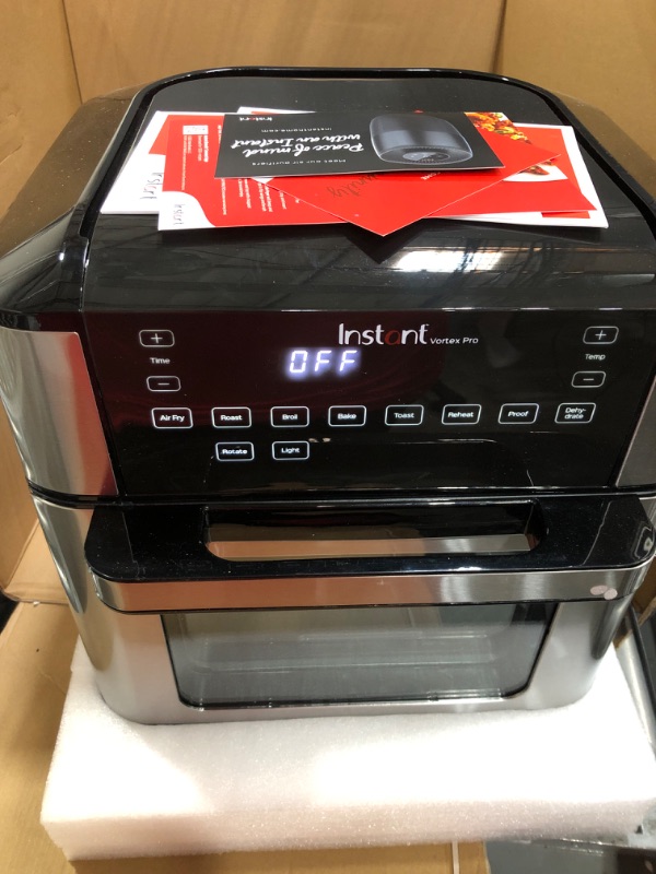 Photo 1 of Instant Vortex Pro Air Fryer, 10 Quart, 9-in-1 Rotisserie and Convection Oven, From the Makers of Instant Pot with EvenCrisp Technology, App With Over 100 Recipes, 1500W, Stainless Steel 10QT Vortex Pro