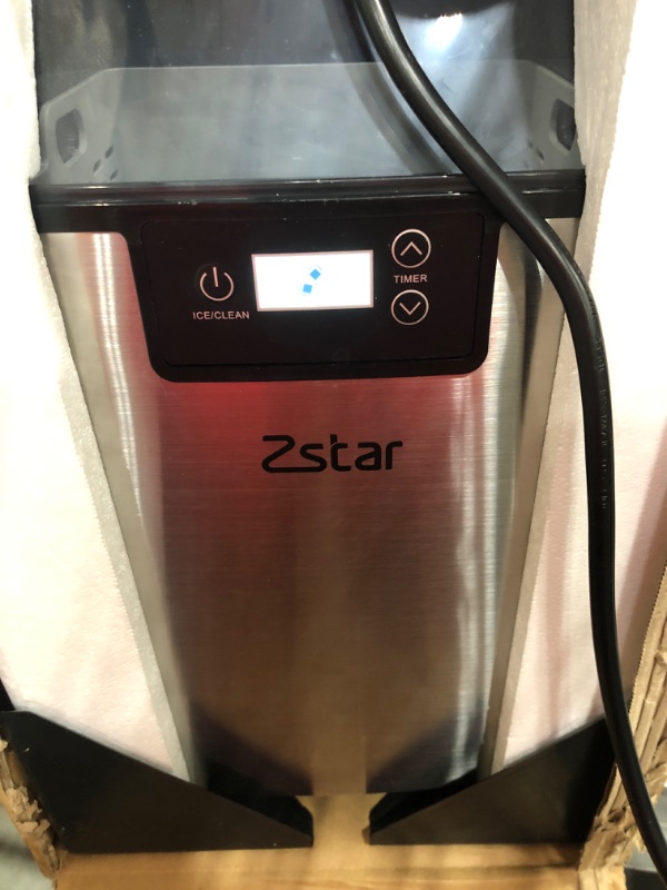 Photo 3 of Zstar Ice Maker Countertop Ice Maker Machine, Ice-Making of 44lbs/24h Portable Ice Maker, 3Qt Water Reservoir & Self-Cleaning, Chewable Nugget Pellet Ice with Ice Scoop for Home Bar Party, Silver