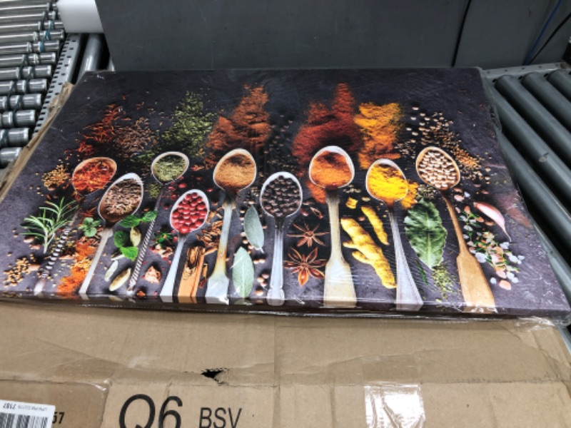 Photo 1 of Kitchen Dining Room Canvas Wall Decor Art, Colorful Spices and Spoons Wall Art for Kitchen, Modern Kitchen Pictures Wall Decor, Dining Room Art Wall Painting, Canvas Wall Art for Kitchen 24x36 Inches Kitchen Artwork01 24x36 Inches