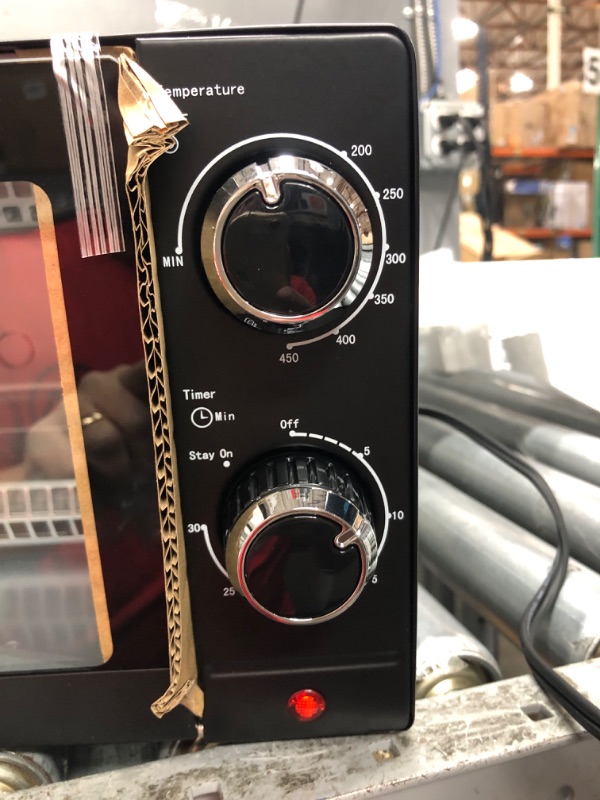 Photo 1 of Total Chef 4-Slice Natural Convection Toaster Oven, Fits a 9 Inch Pizza, Compact Countertop Oven, 30 Minute Timer, 200-450F (93-232C) Temperature Range, Bake, Toast, Roast, Black and Stainless Steel