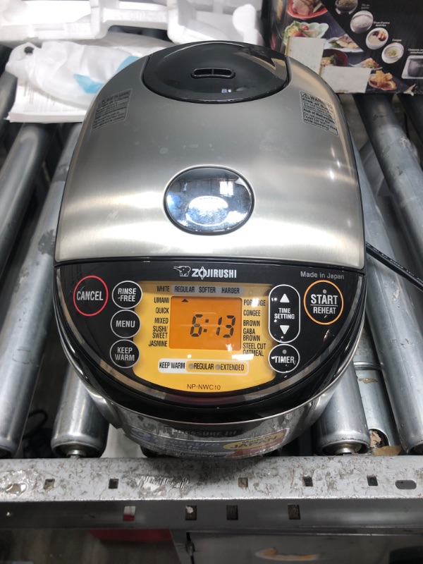 Photo 1 of Zojirushi NP-NWC10XB Pressure Induction Heating Rice Cooker & Warmer, 5.5 Cup, Stainless Black, Made in Japan