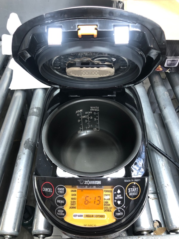 Photo 1 of Zojirushi NP-NWC10XB Pressure Induction Heating Rice Cooker & Warmer, 5.5 Cup, Stainless Black, Made in Japan