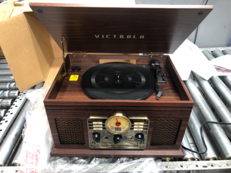 Photo 2 of Victrola Nostalgic 6-in-1 Bluetooth Record Player & Multimedia Center with Built-in Speakers - 3-Speed Turntable, CD & Cassette Player, AM/FM Radio | Wireless Music Streaming | Espresso Espresso Entertainment Center