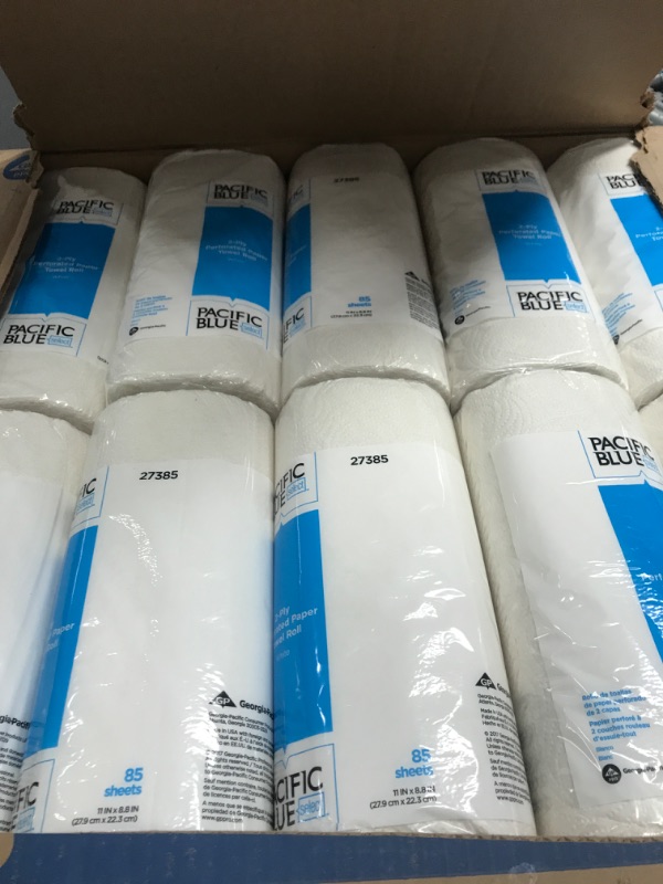 Photo 1 of Pacific Blue Select 2-Ply Perforated Paper Towel Rolls by GP PRO (Georgia-Pacific), 27385, 85 Sheets Per Roll, 30 Rolls Per Case White 30 rolls, 85 sheets per roll