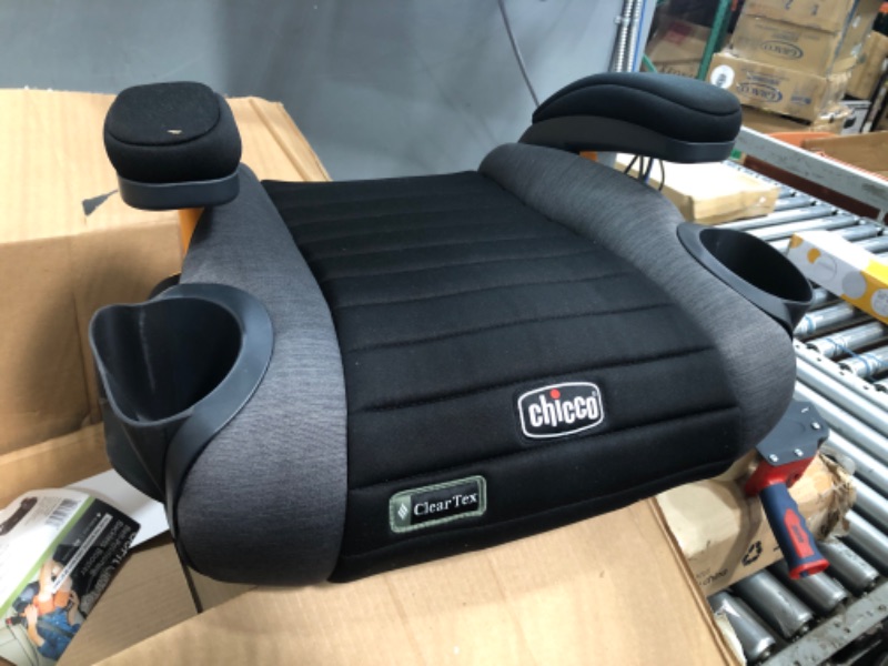 Photo 2 of Chicco GoFit ClearTex Backless Booster Car Seat - Shadow | Black Shadow GoFit with ClearTex No Chemicals