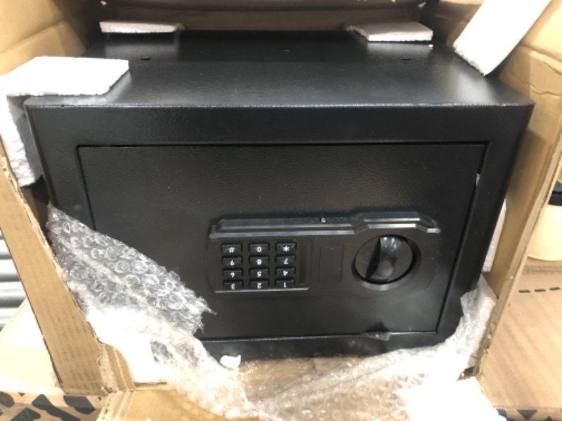 Photo 2 of 0.8 Cub Personal Home Safe Box Fireproof Waterproof, Fireproof Combination Safe with Digital Keypad Key and Hidden Keyhole, Money Safe Box for Firearm Cash Jewelry Medicine Documents 0.8 Cubic