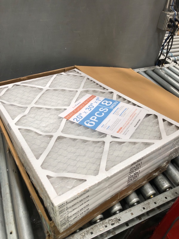 Photo 2 of 20x30x1 Air Filter (6-PACK) | MERV 8 | MOAJ Advanced Dust Defense | BASED IN USA | Quality Pleated Replacement Air Filters for AC & Furnace Applications | Actual Dimensions: 19.7" x 29.7" x 0.75" (in) MERV 8: ADVANCED 20x30x1