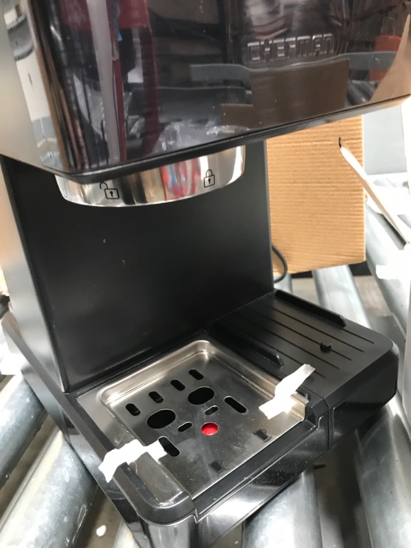 Photo 5 of **USED**
Chefman 6-in-1 Espresso Machine, Powerful 20-Bar Pump, Nespresso® Capsule or Ground Coffee Compatible, Milk Reservoir & Frother for Cappuccinos & Lattes, XL 1.8-Liter Water Reservoir, Stainless Steel