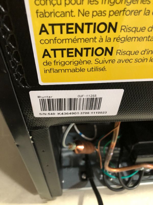 Photo 5 of ***NONFUNCTIONAL - DOES NOT TURN ON WHEN PLUGGED IN - FOR PARTS***
Whynter CUF-112SS Energy Star 1.1 cubic feet Refrigerator