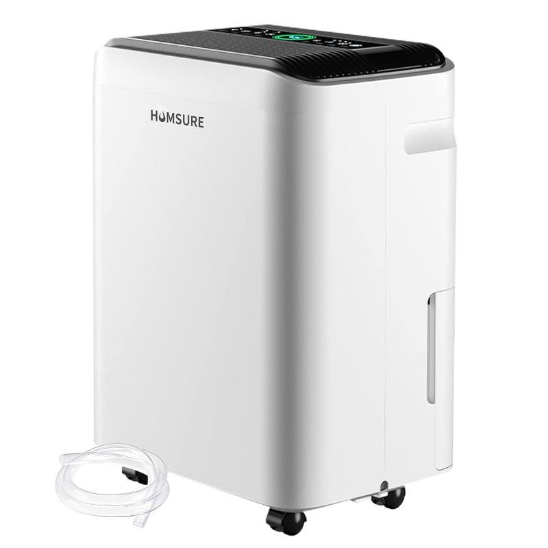 Photo 1 of 
HUMSURE 70pint Dehumidifier with Drainage Hose Suitable for Bedrooms and Basements, 24-Hour Timer, 1.32 Gallon Large Water Tank, White
Size:70 Pint