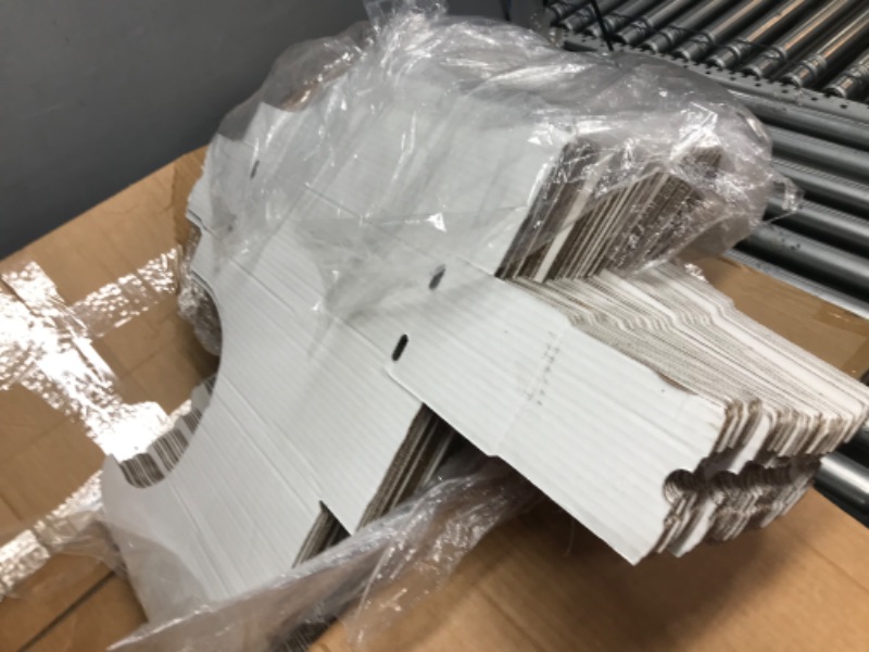 Photo 1 of 50 Pack White Shelf Part Cardboard Box