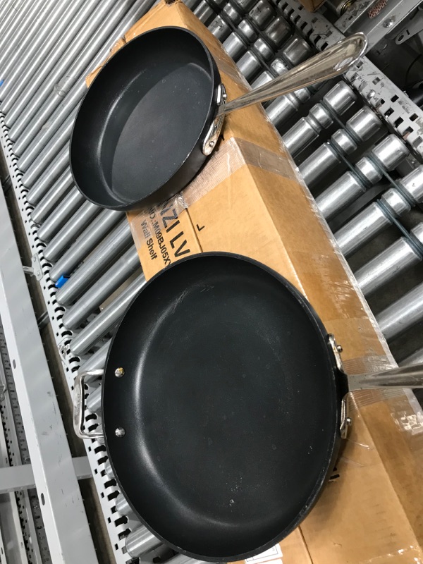 Photo 2 of All-Clad HA1 Hard Anodized Nonstick 2 Piece Fry Pan Set 10, 12 Inch Induction Pots and Pans, Cookware Black 2-Piece 10-Inch and 12-Inch