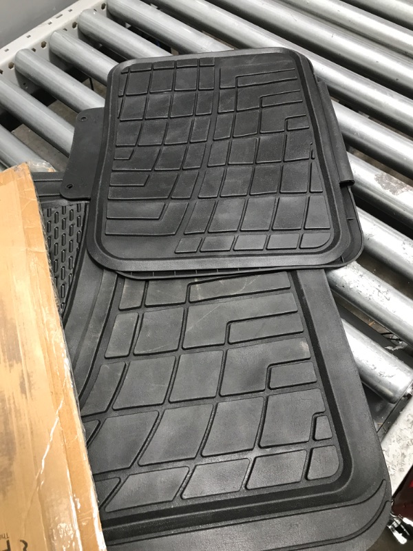 Photo 2 of FH Group Automotive Floor Mats - Heavy-Duty Rubber Floor Mats for Cars, Universal Fit Full Set, Climaproof Floor Mats, Trimmable Floor Mats for Most Sedan, SUV, Truck Floor Mats Black