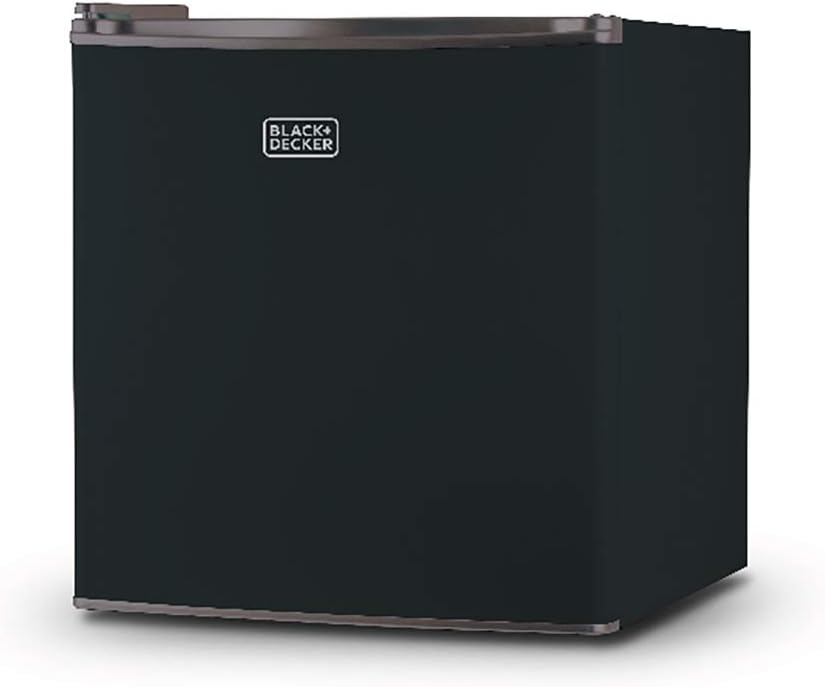 Photo 1 of 
BLACK+DECKER BCRK17B Compact Refrigerator Energy Star Single Door Mini Fridge with Freezer, 1.7 Cubic Feet, Black
Color:Black
Style:Mini Fridge