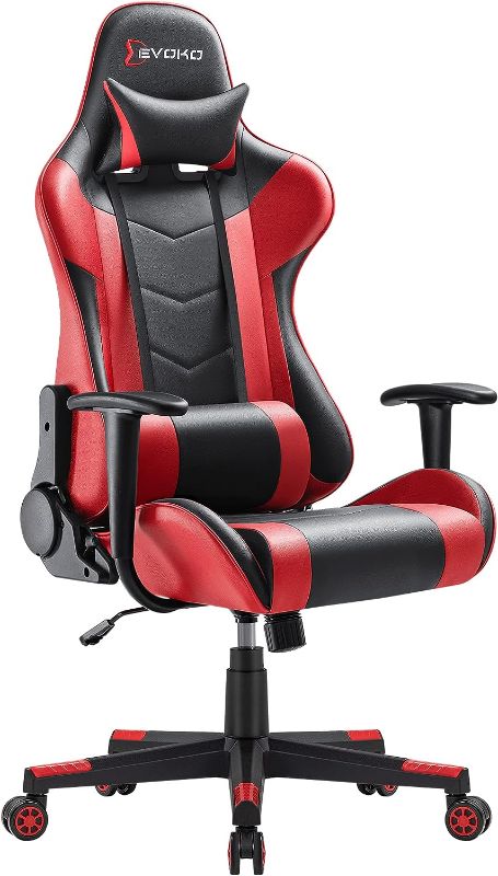 Photo 1 of 
Devoko Ergonomic Gaming Chair Racing Style Adjustable Height High Back PC Computer Chair with Headrest and Lumbar Support Executive Office Chair (Red)
Color:Black Red