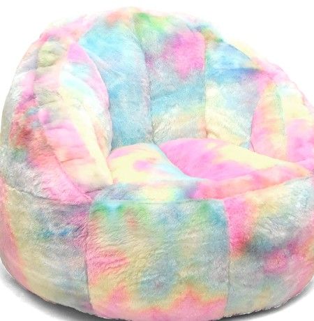 Photo 1 of 
Heritage Kids Sorbet Dreams Rainbow Fur Kids Bean Bag Chair, Multicolor, Large
