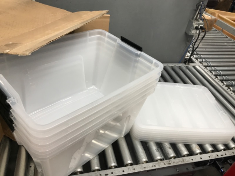 Photo 2 of [FOR PARTS, READ NOTES]
IRIS USA 53 Qt. Plastic Storage Container Bin with Secure Lid and Latching Buckles, 6 pack 