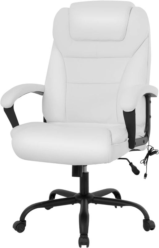 Photo 1 of 
Office Chair Computer High Back Adjustable Ergonomic Desk Chair Executive PU Leather Swivel Task Chair with Armrests Lumbar Support (White)
Color:White
