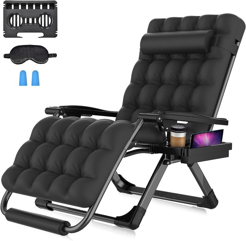 Photo 1 of 
Suteck Oversized Zero Gravity Chair, 33In XXL Lounge Chair w/Removable Cushion & Headrest, Upgraded Aluminum Alloy Lock, Cup Holder and Footrest Patio...
Color:Xxl-33in-black