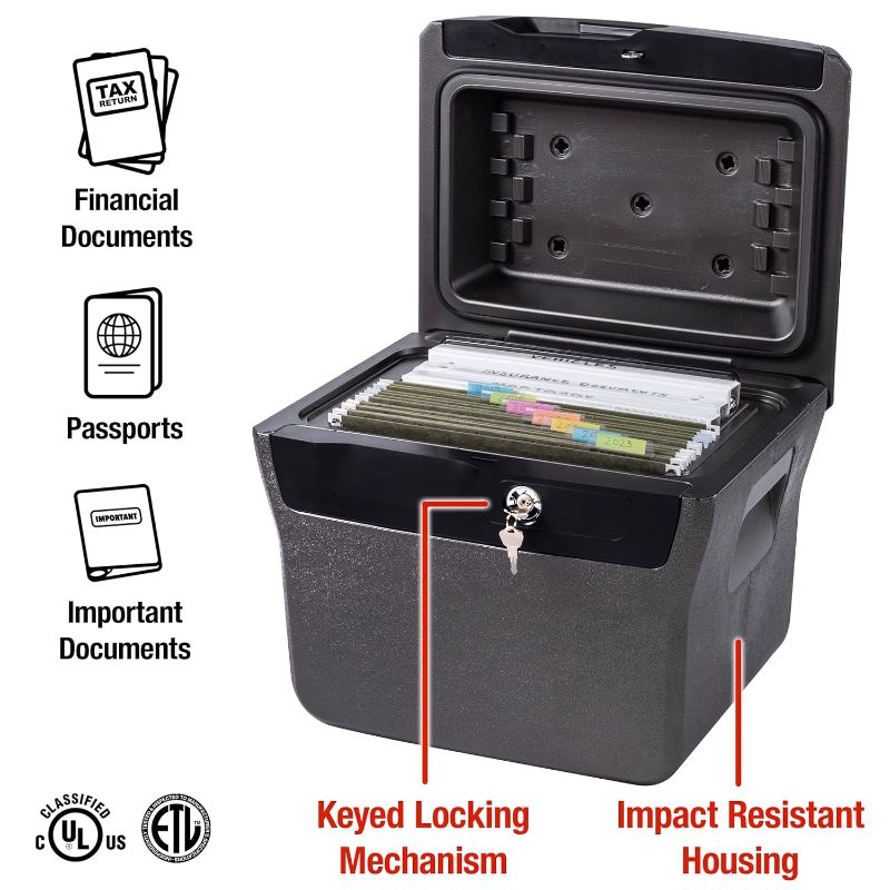 Photo 1 of 
SentrySafe Fireproof and Waterproof Safe Box with Key Lock, File Safe with Carrying Handle for Documents, 
Style:KEY LOCK